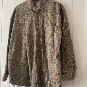 Tango by Max Raab Vintage Button Up Shirt Men L Paisley Colorful Oversized 80s
